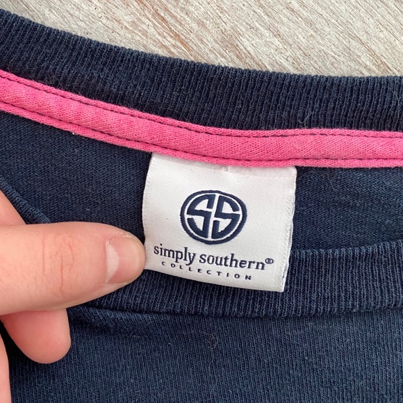 Simple Southern Long Sleeve Navy Blue Tee - Picture 4 of 5